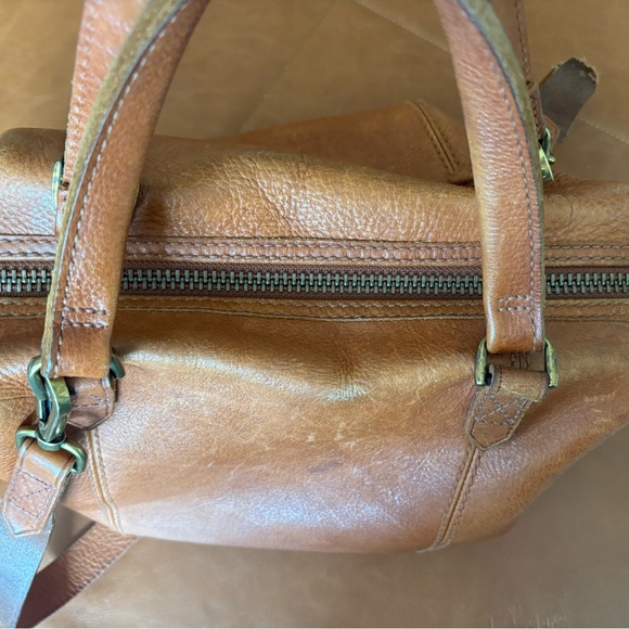 Maxwell Brown Leather Women's small duffle style Bag - Picture 8 of 14